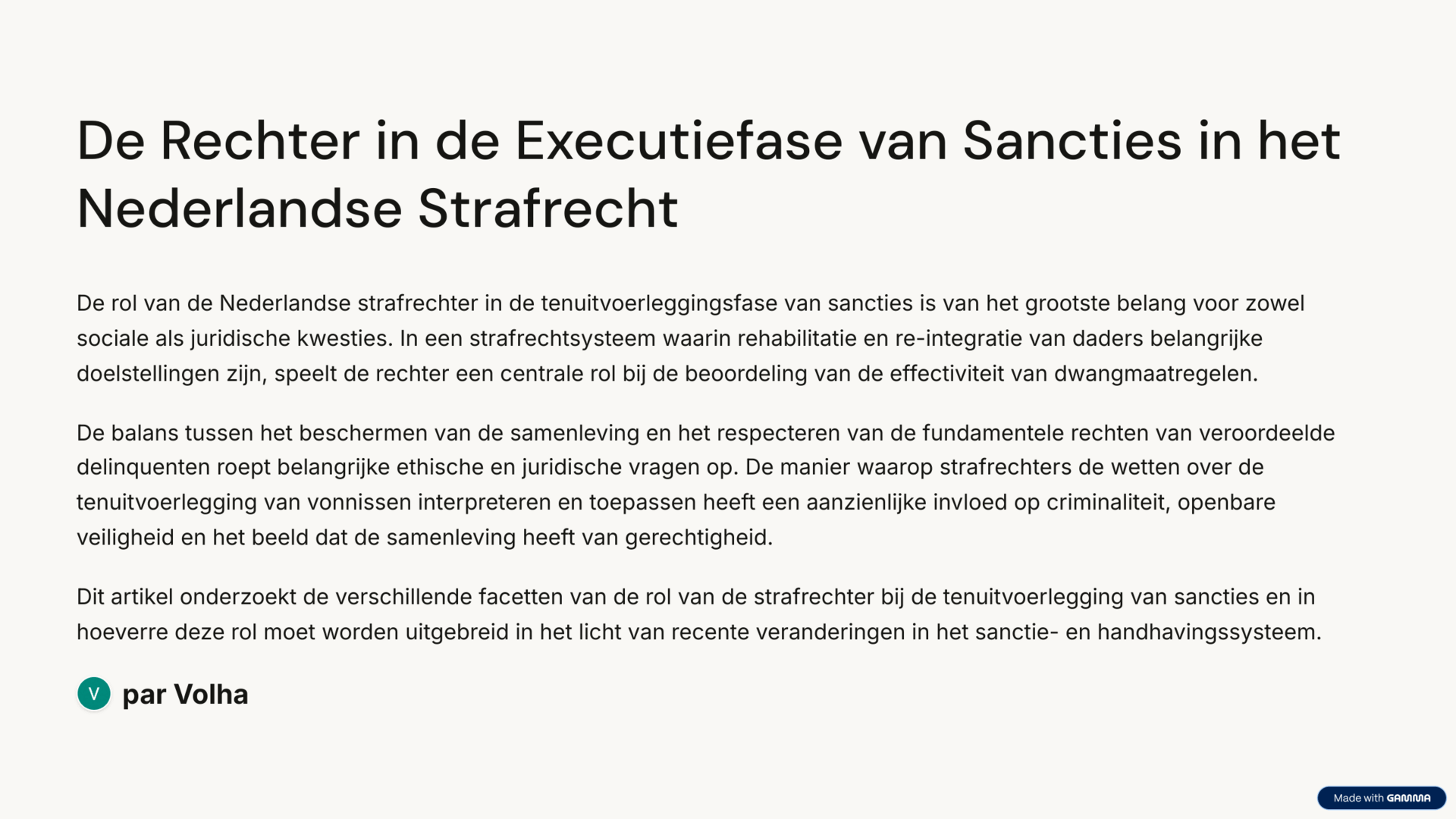 Onderzoekspaper – Strafrecht & Sanctie-uitvoering (Master)